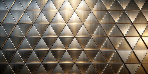 Triangle polygon metallic wall background with a modern and geometric design