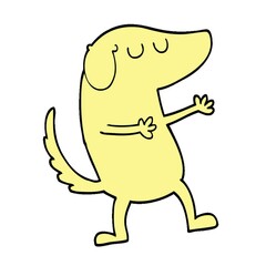 Poster - hand drawn doodle style cartoon happy dog