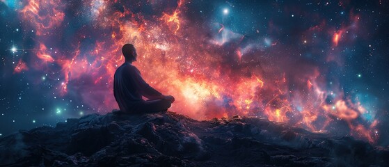 Wall Mural - Universe, cosmos. Meditation background, chakras, prana, the mind of God and spirituality 