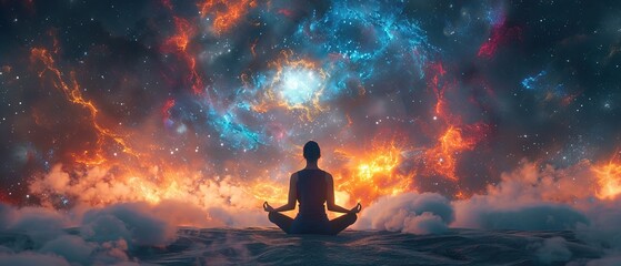 Wall Mural - Universe, cosmos. Meditation background, chakras, prana, the mind of God and spirituality 