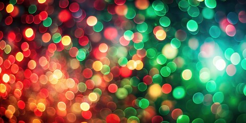 Abstract bokeh lights background with soft focus red and green blurry light spots