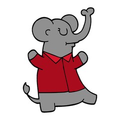 Wall Mural - cartoon doodle elephant wearing shirt