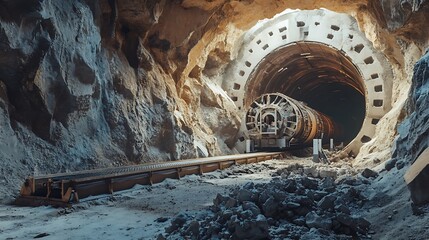 Tunnel Construction with Machinery