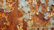 © Collection - Rusty metal sheet with peeling paint flakes for grungy background