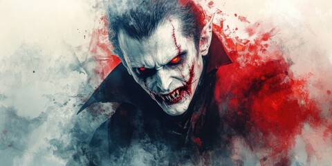 Vampire with blood on his face