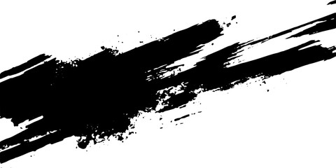 Poster - Black ink brush stroke vector background on a white background