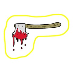 Canvas Print - cartoon bloody axe