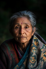 Canvas Print - village woman in india