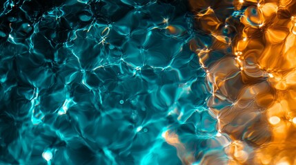  A tight shot of a shimmering pool surface, reflecting copious amounts of light