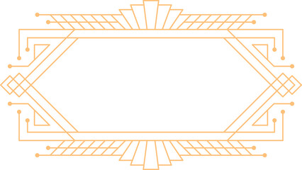 Wall Mural - classic art deco line golden frame or border