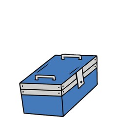 Wall Mural - hand drawn cartoon doodle of a metal tool box