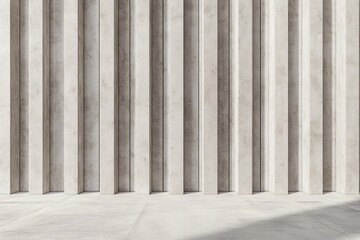 Poster - A modern scene featuring a vertical concrete wall with alternating light and dark slabs, providing an aesthetic and industrial look in a minimalist setting.