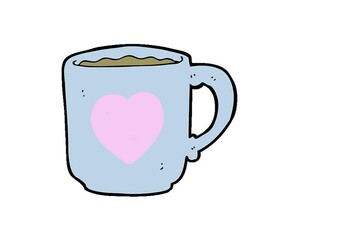 Sticker - cartoon coffee mug