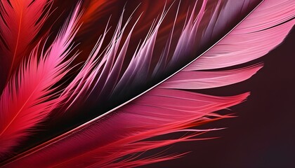 vibrant dark red feather texture intertwined with pink hues in an abstract colorful background