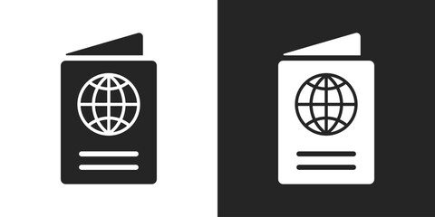Wall Mural - Passport sign black and white icon vector design