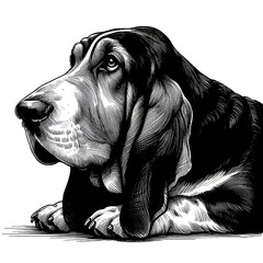 Wall Mural - basset hound dog 