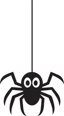 Halloween Spider Hanging From Their Web vector clean simple black