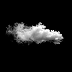 Wall Mural - Isolated White Smoke Cloud Rising from Dry Ice, Capturing the Mystical Essence of Airborne Vapors, Fog, and Light in a Clear Atmosphere. black background