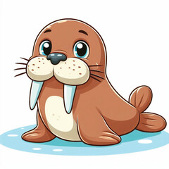 Poster - Cute Walrus Vector Cartoon illustration