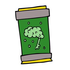 Wall Mural - cartoon doodle brain in jar