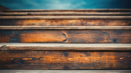 Poster - old wood stairs  