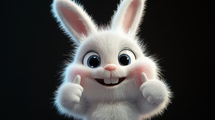 Canvas Print - Happy Bunny Thumbs Up.