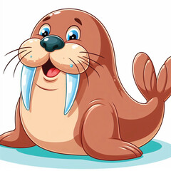 Poster - Cute Walrus Vector Cartoon illustration