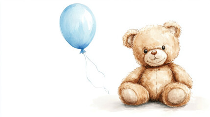 Wall Mural - Teddy Bear Balloon.