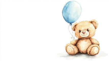 Poster - Teddy with Balloon.