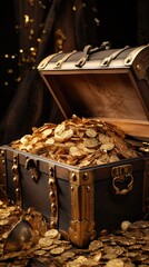 Wall Mural - treasure chest with gold