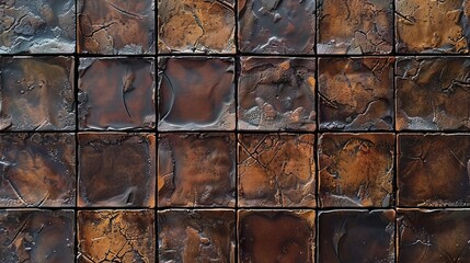 Sticker - Bronze Tile Wall Texture - Modern Architectural Design