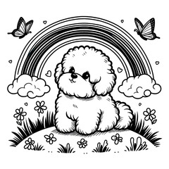 Wall Mural - bichon frise dog