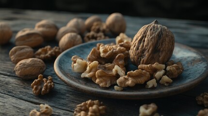 Wall Mural - Walnuts on a Plate