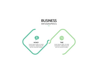 Wall Mural - two infographics element. business concept with 2 options, steps or processes. data visualization. v