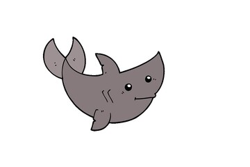 Wall Mural - cartoon shark