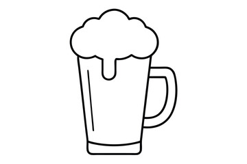 Pint of beer line art vector illustration