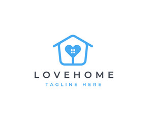 Wall Mural - Home love house icon symbol logo design concept