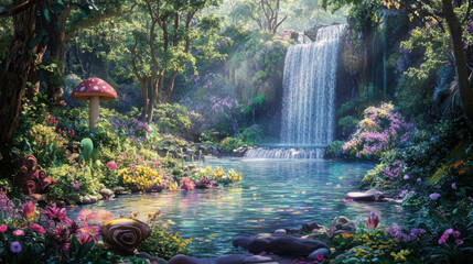 Canvas Print - Enchanted Waterfall.