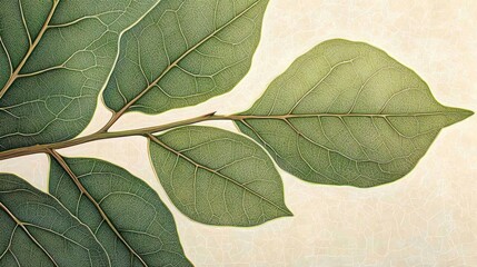 Poster - Detailed Green Leaf Branch