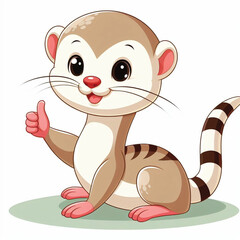 Wall Mural - Cute Weasel Vector Cartoon illustration