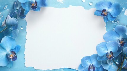 Poster - Blue Orchid Flower Arrangement