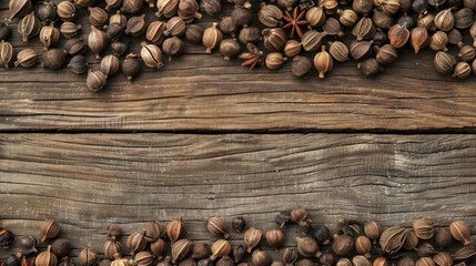 Spices and Wooden Background