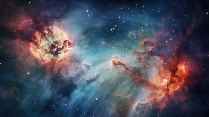 Wall Mural - a stunning cosmic landscape of swirling nebulae and twinkling stars, a vibrant spectacle of celestia