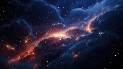 Wall Mural - A breathtaking view of a nebula, a swirling mass of gas and dust illuminated by the light of distant stars.