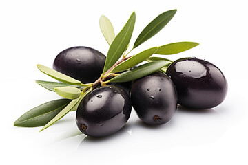 Wall Mural - group of olives on isolated white background