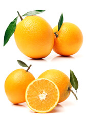 Poster - Orange fruit on the white background