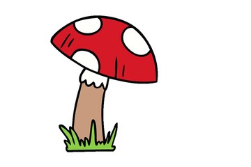 Wall Mural - hand drawn cartoon doodle of a toad stool