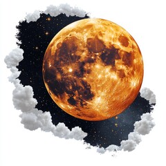 Wall Mural - A 3D illustration of a moon night star for the use of icons and symbols. It is rendered in 3D.