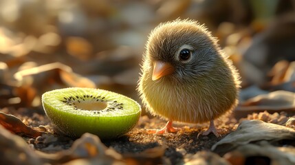 Vivid high-resolution photo of a sliced kiwi, revealing its juicy and fresh interior