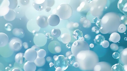 Poster - Abstract Blue Bubbles